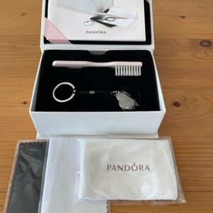 Pandora Cleaning Care Kit NIB Heart Clasp Opener, Brush, Care Book, Cloths